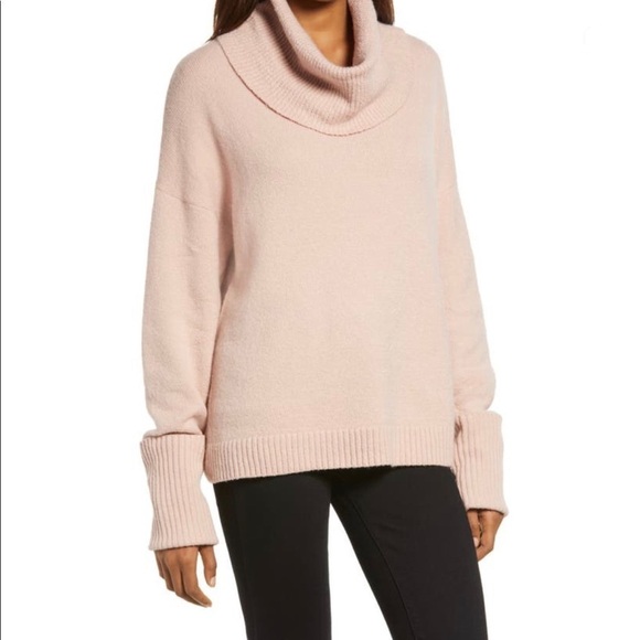 NEW Chelsea28 Pink Cowl Neck Sweater Long Sleeve Pullover In Pink Adobe Size XS - Picture 1 of 7